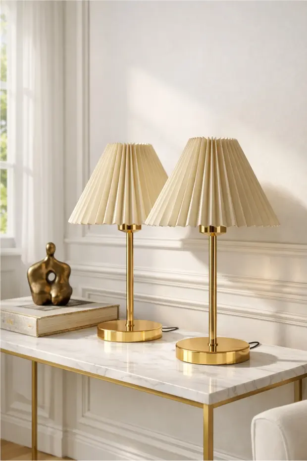 2'li Gold Umbrella Abajur